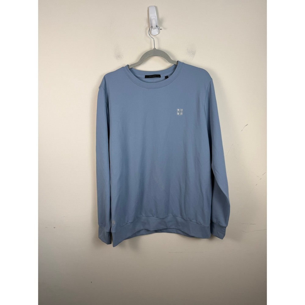 Greyson Golf Siasconset Blue Performance Crewneck Sweatshirt Large Long Sleeve